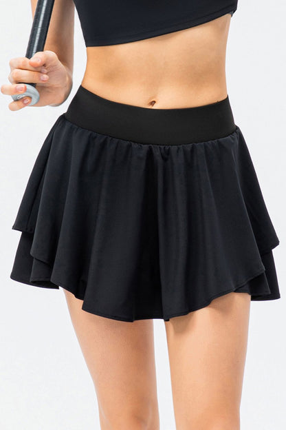 Layered Athletic Skort with Pockets