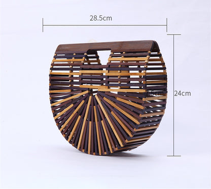 Bamboo Straw Bag Beach Vacation