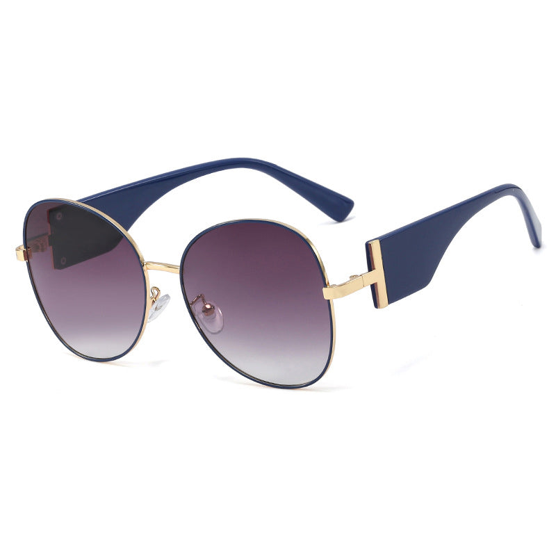 Metal Large Frame Sunglasses Women