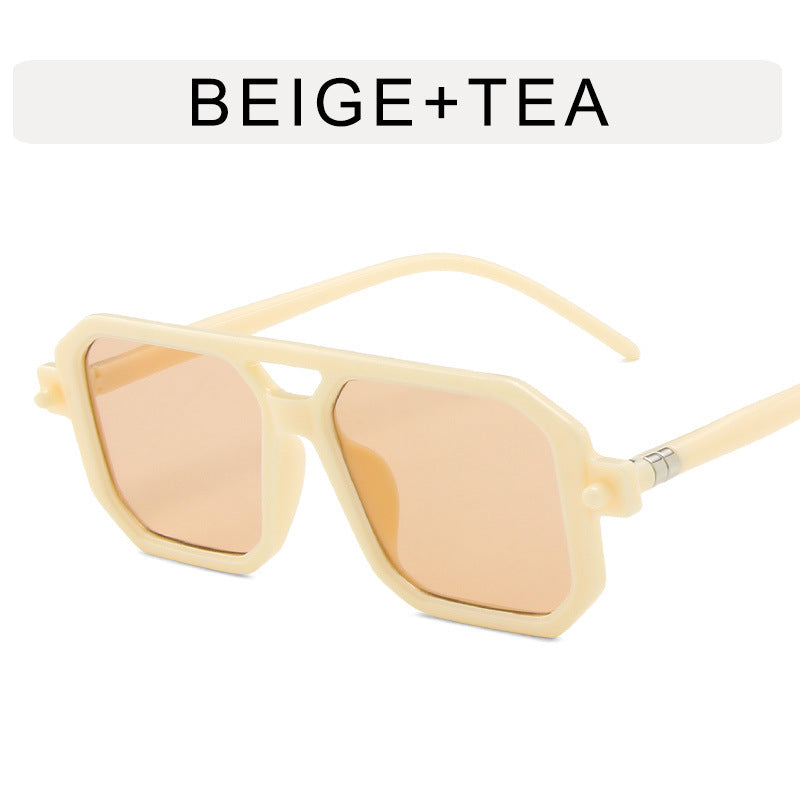 Fashionable Double-beam Polygonal Sunglasses For Women