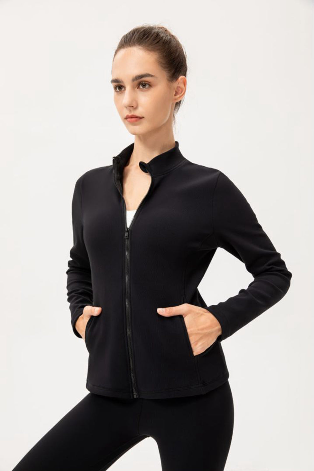 Zip Up Fleece Lined Sports Jacket with Pockets