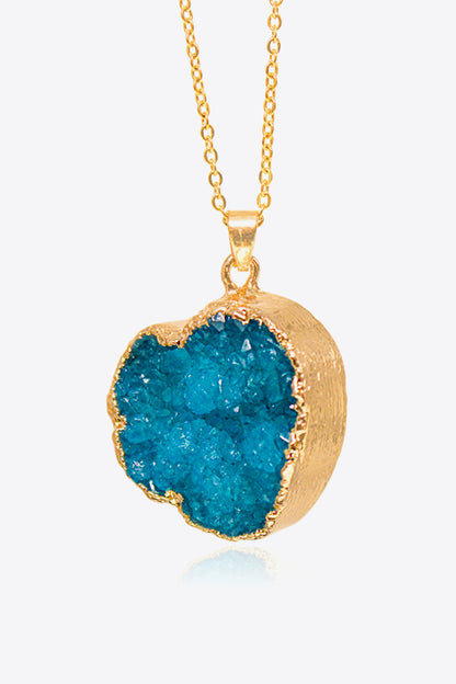 Contrast Heart Druzy Pendant