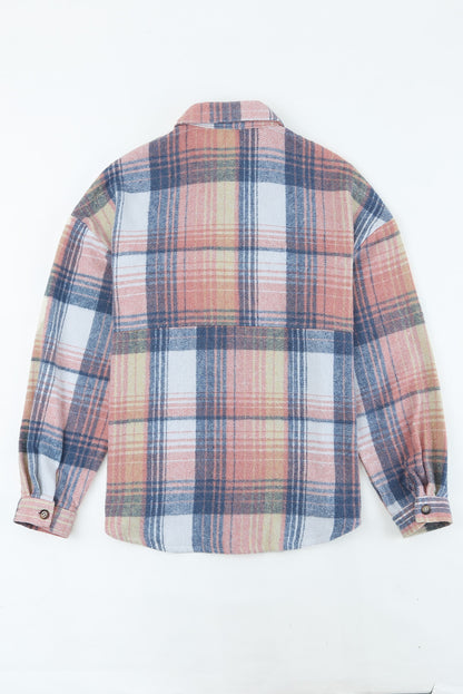 Plaid Dropped Shoulder Shacket