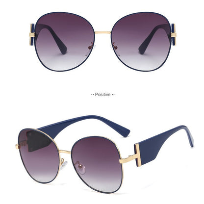 Metal Large Frame Sunglasses Women