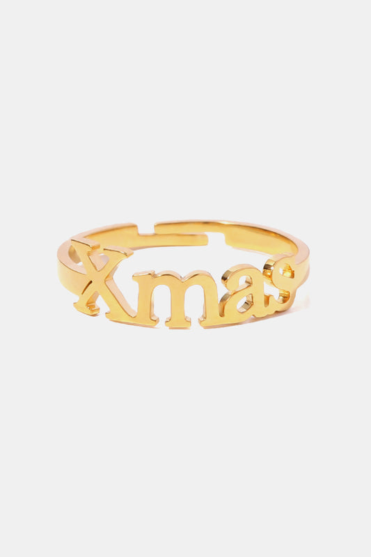 XMAS Letter Stainless Steel Ring