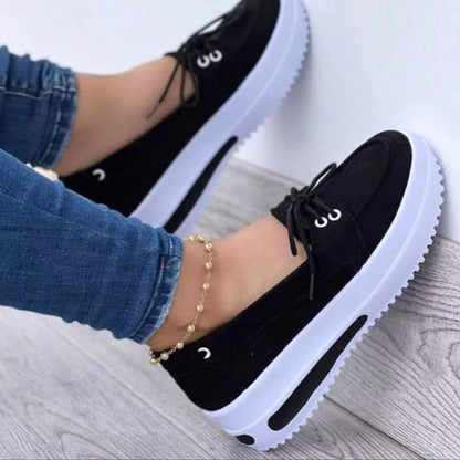 Women's Lace-up Flats Shoes Wedges Heel Casual Shoes